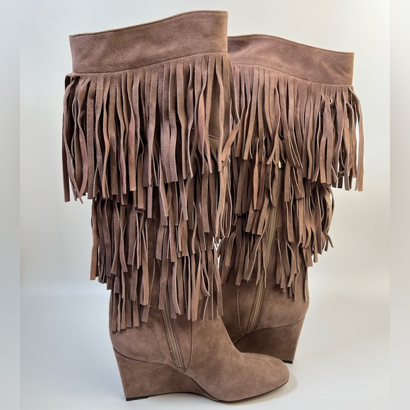 BRUNO MAGLI Fringed suede knee-high boots size 37 - Picture 5 of 16